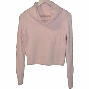 F21 Pastel Pink Soft Fuzzy Cowl Neck Sweater